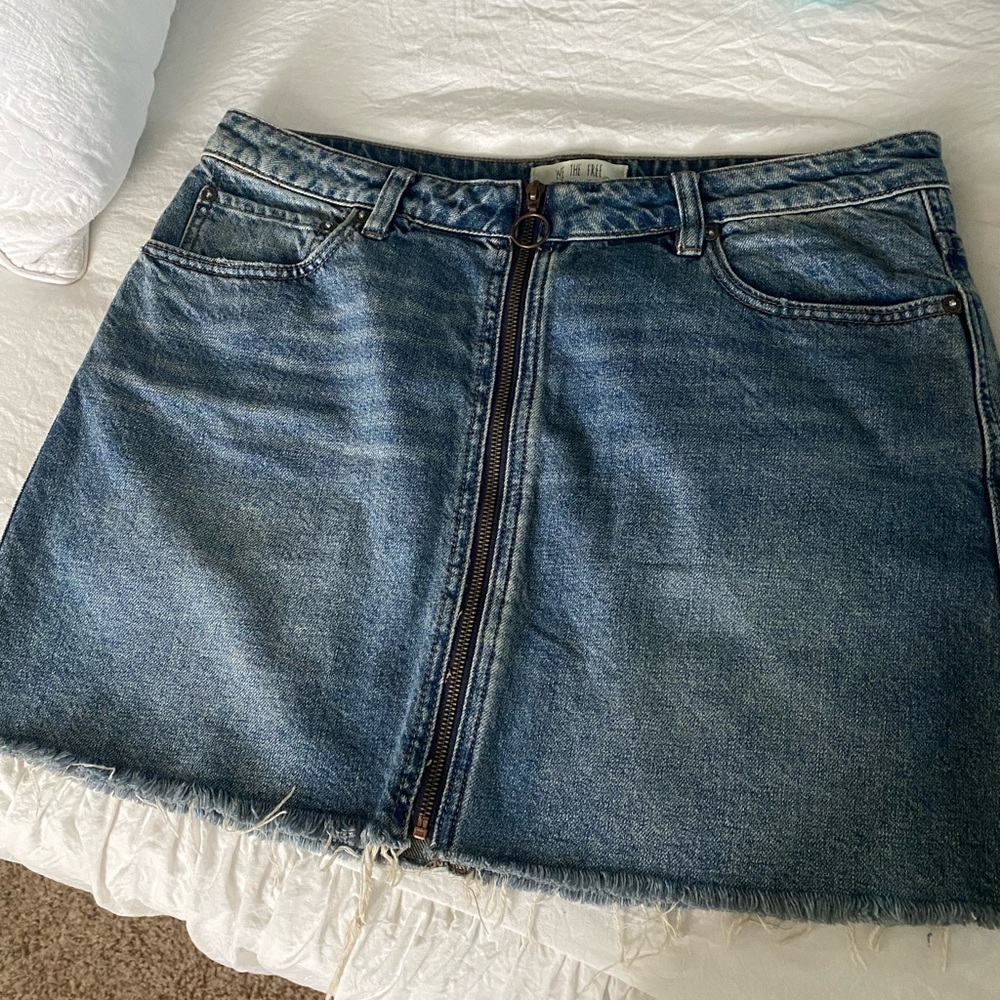 We the free denim skirt by free people euc